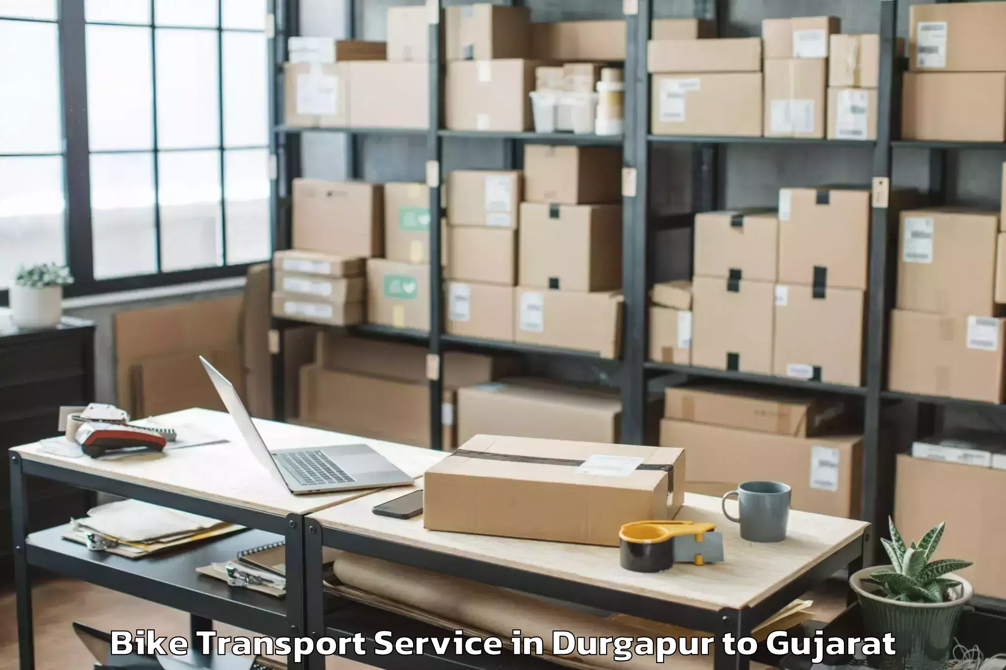 Professional Durgapur to Porbandar Bike Transport